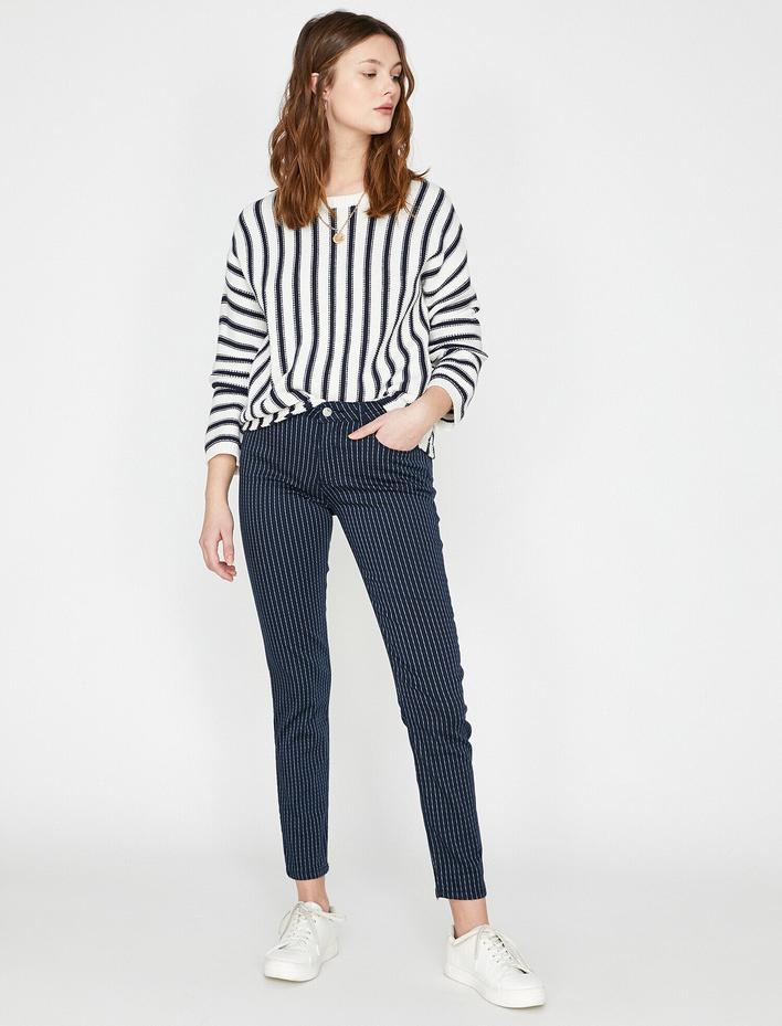  Kot Pantolon Dar Kesim Yüksek Bel Dar Paça