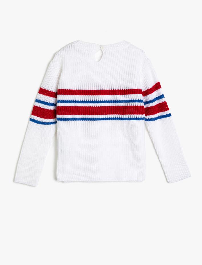 Kız Çocuk Renk Bloklu Triko Kazak