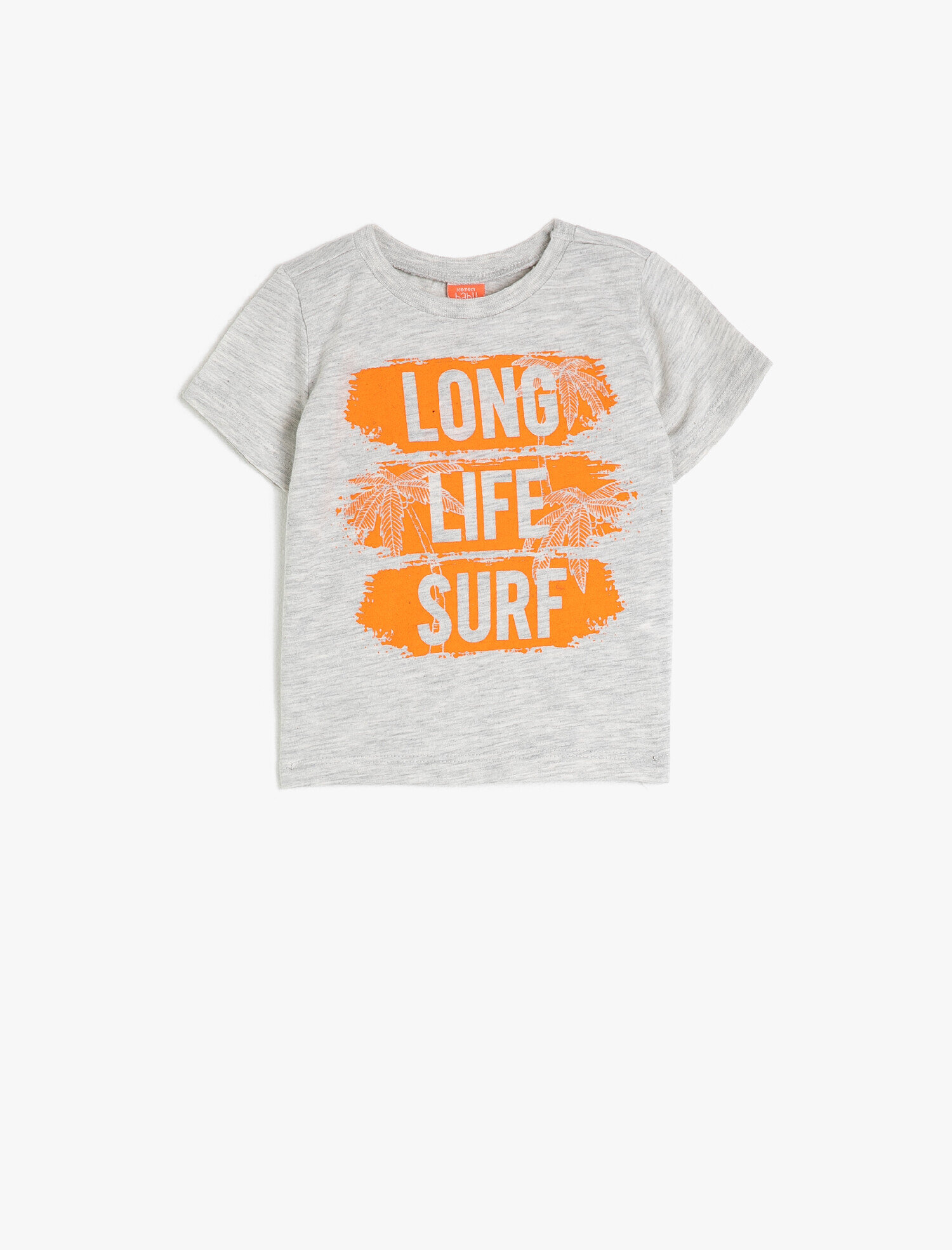  Erkek Bebek Kısa Kollu Bisiklet Yaka Yazılı Baskılı Tişört