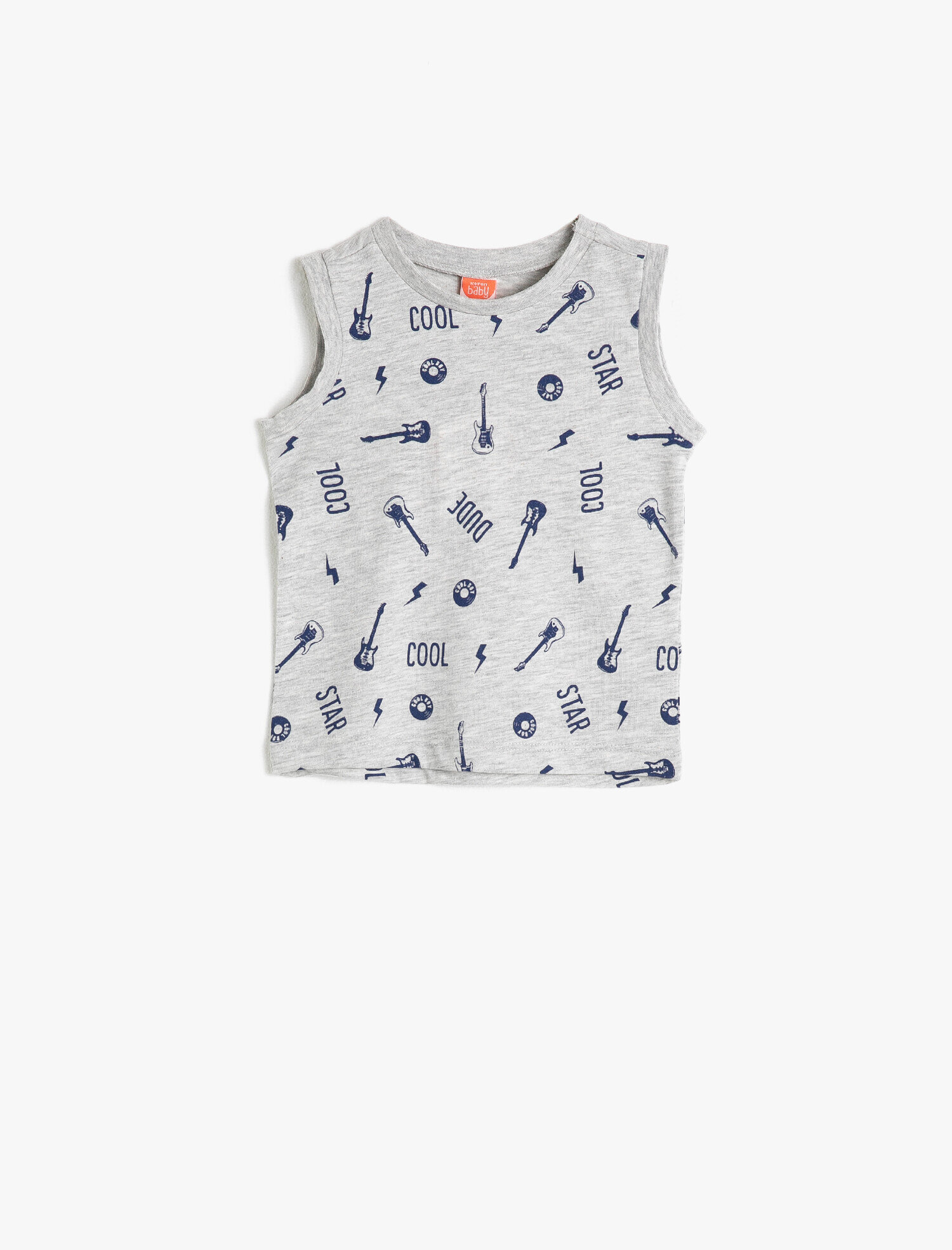  Erkek Bebek Bisiklet Yaka Kolsuz Yazılı Baskılı Atlet