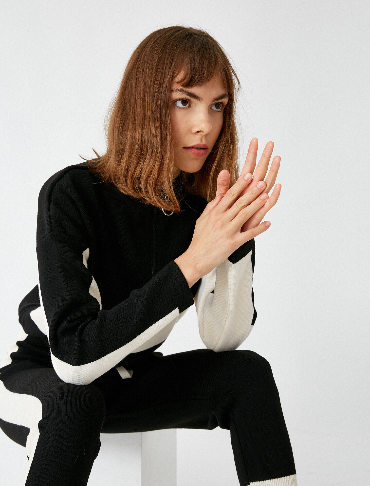   Şerit Detaylı Triko Pantolon Takım