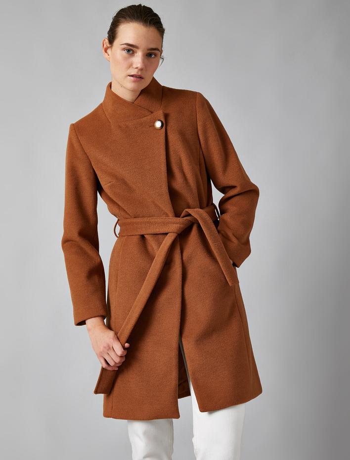  Cepli Kemerli Kaşe Kaban