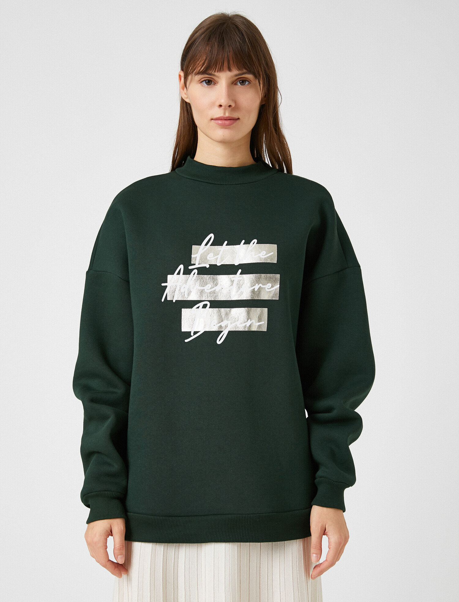   Pamuklu Slogan Sweatshirt
