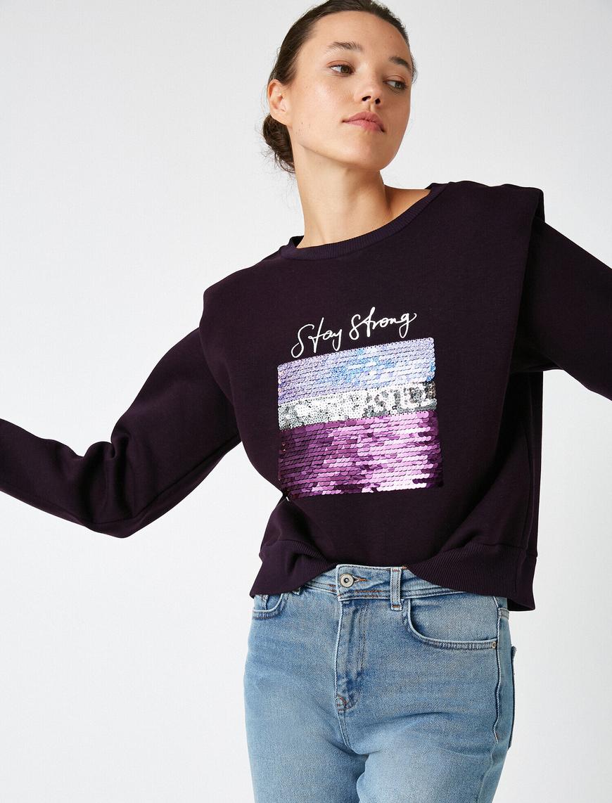   Vatkalı Pullu Sweatshirt