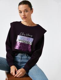 Vatkalı Pullu Sweatshirt