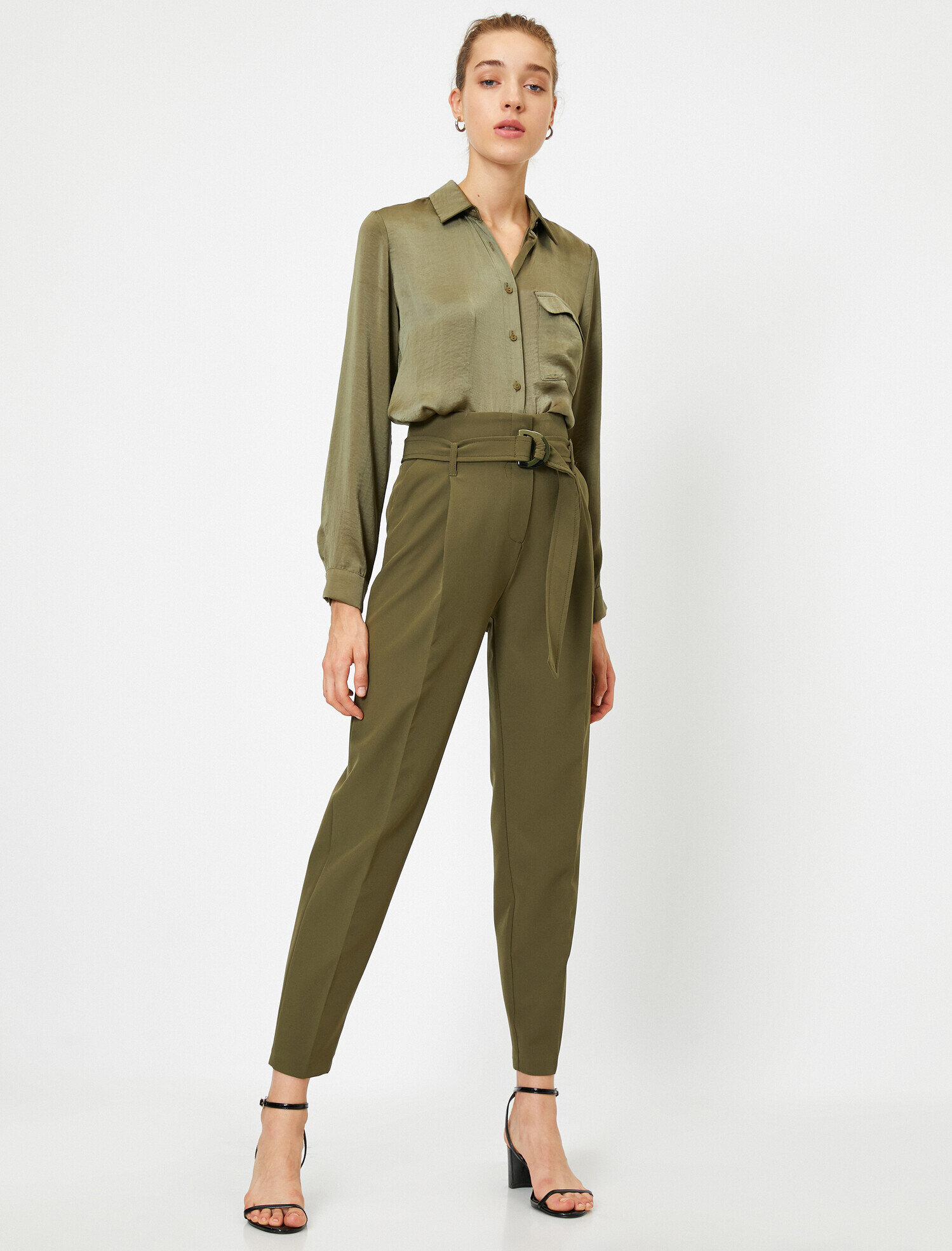   Cepli Kemerli Havuç Pantolon