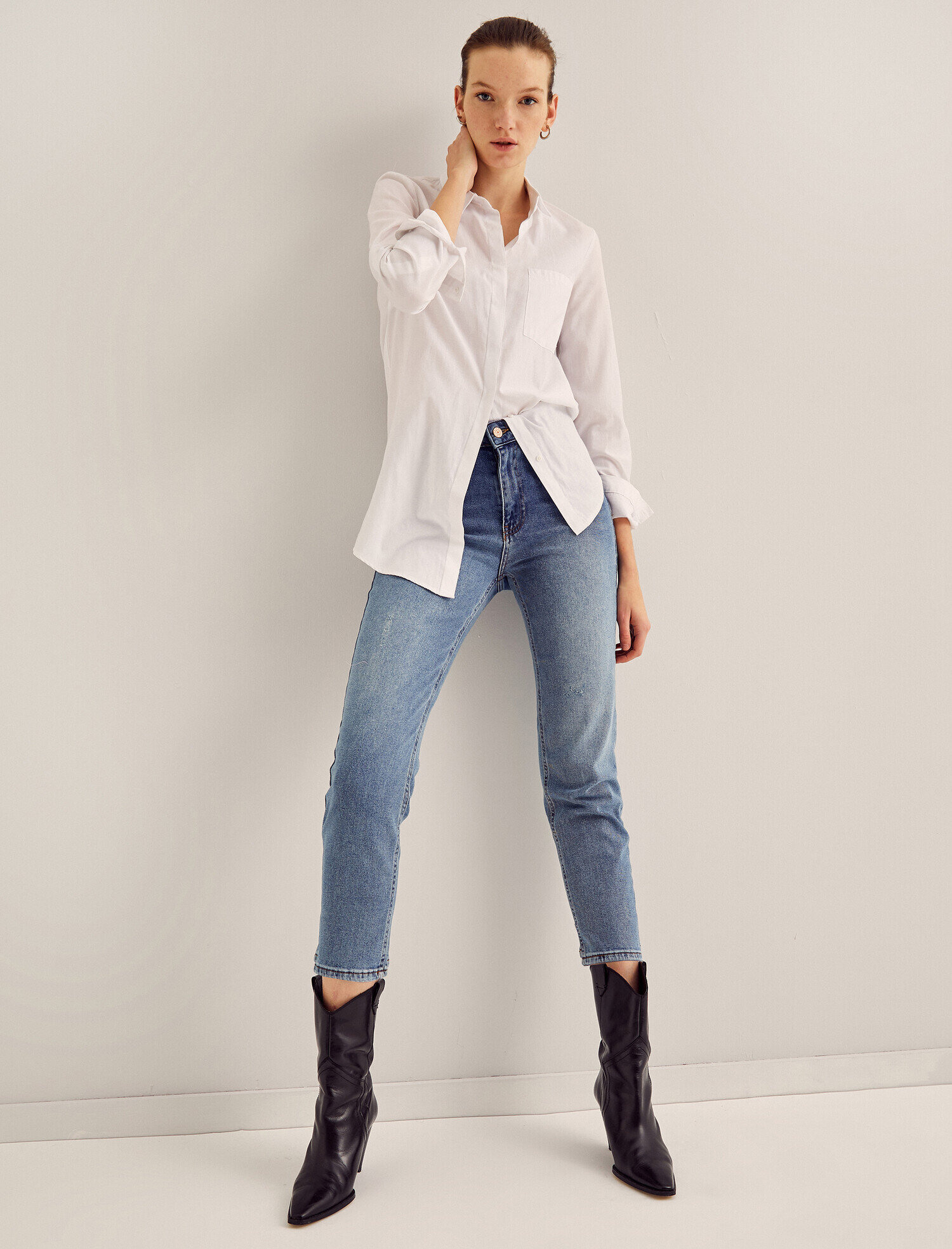   Eve Slim Jean - Yüksek Bel Normal Kesim Hafif Düz Paça Pantolon