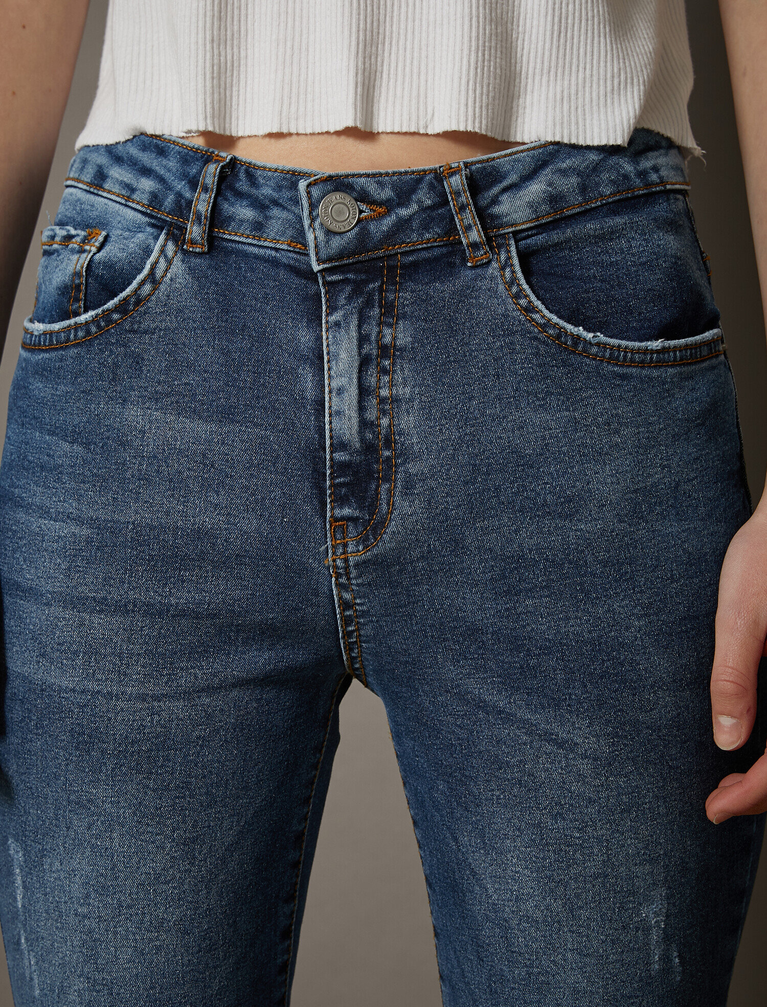   Carmen Jean - Yüksek Bel Dar Kesim Dar Paça Pantolon