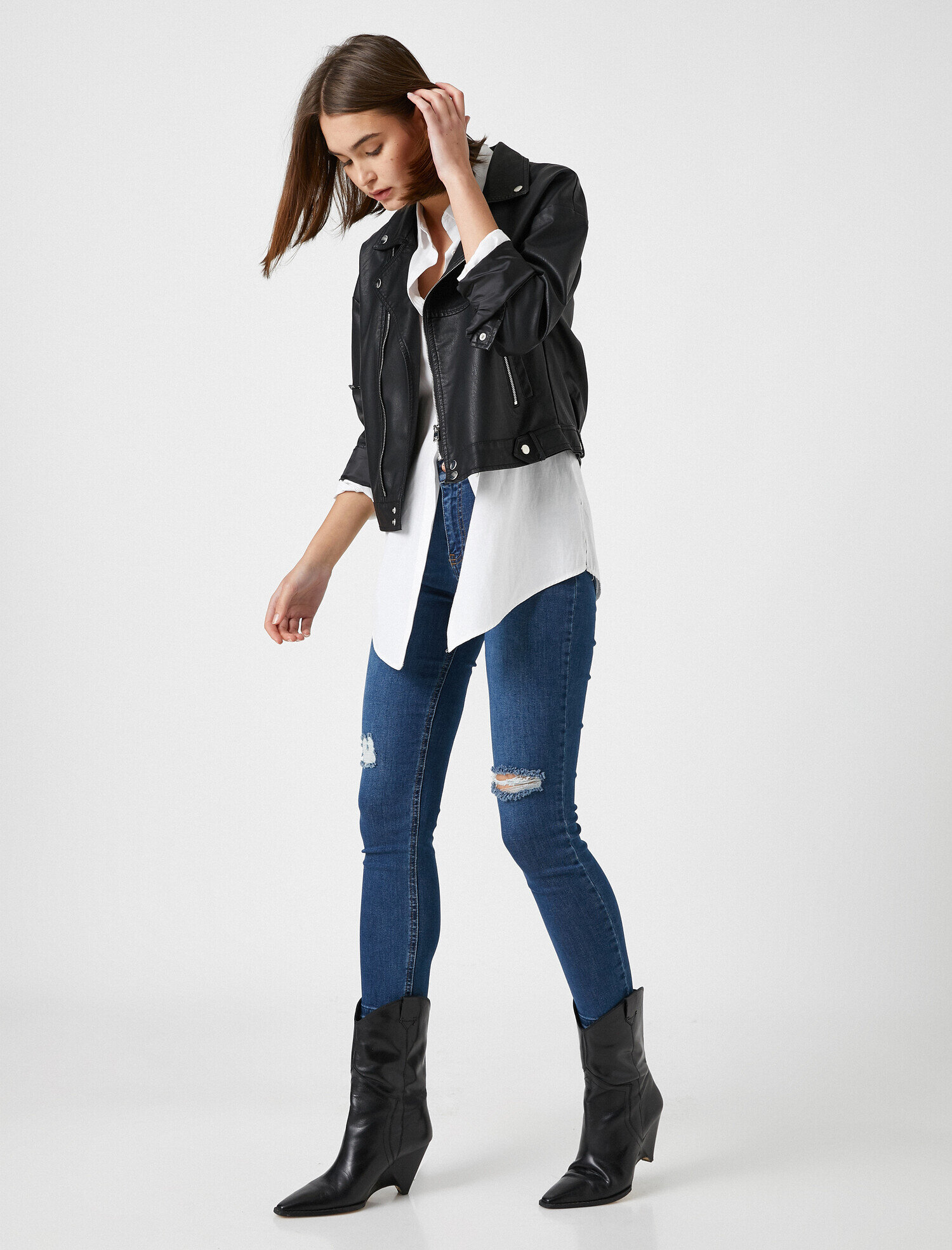   Carmen Jean - Yüksek Bel Dar Kesim Dar Paça Pantolon