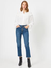 Eve Slim Jean - Yüksek Bel Normal Kesim Hafif Düz Paça Straight Jean Pantolon