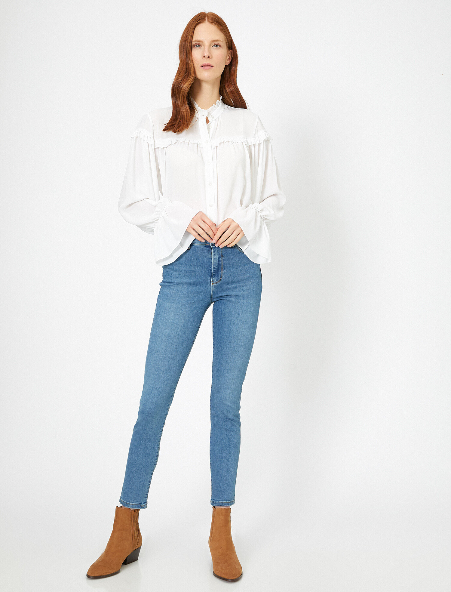   Carmen Jean - Yüksek Bel Dar Kesim Dar Paça Pantolon