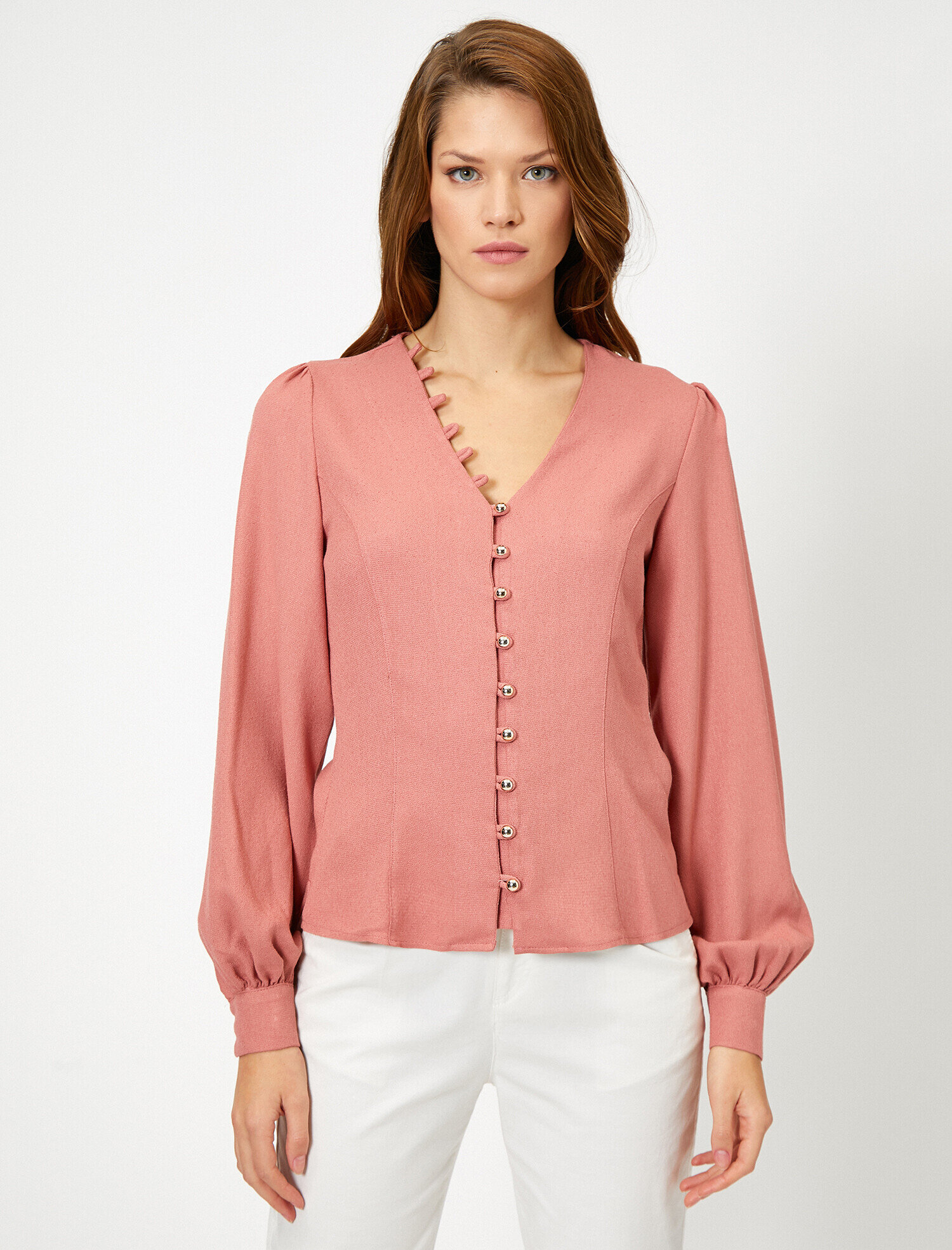   Düğme Detaylı Bluz