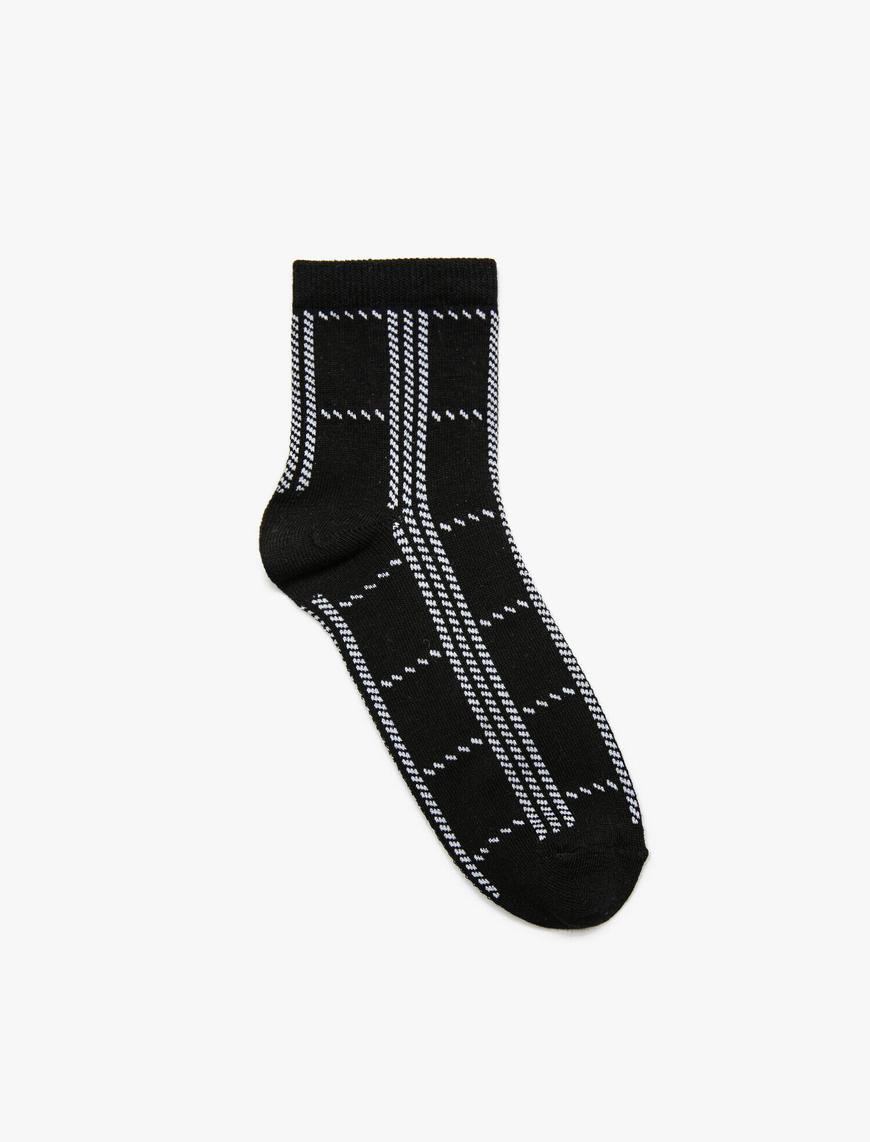  Kadın Ekoseli Soket Çorap