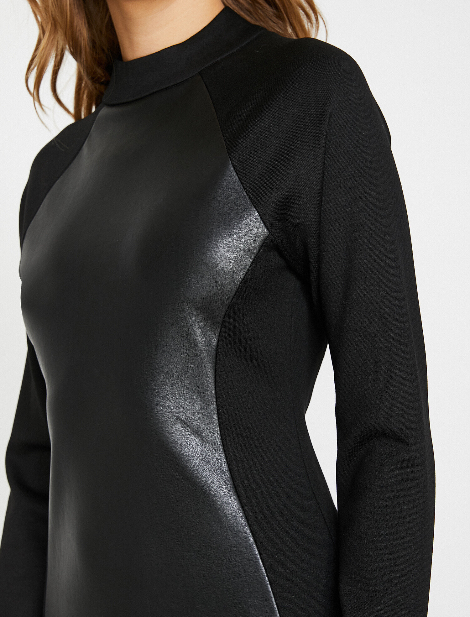   Deri Görünümlü Elbise