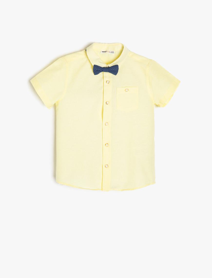  Erkek Çocuk Desenli Gömlek Cep Detaylı