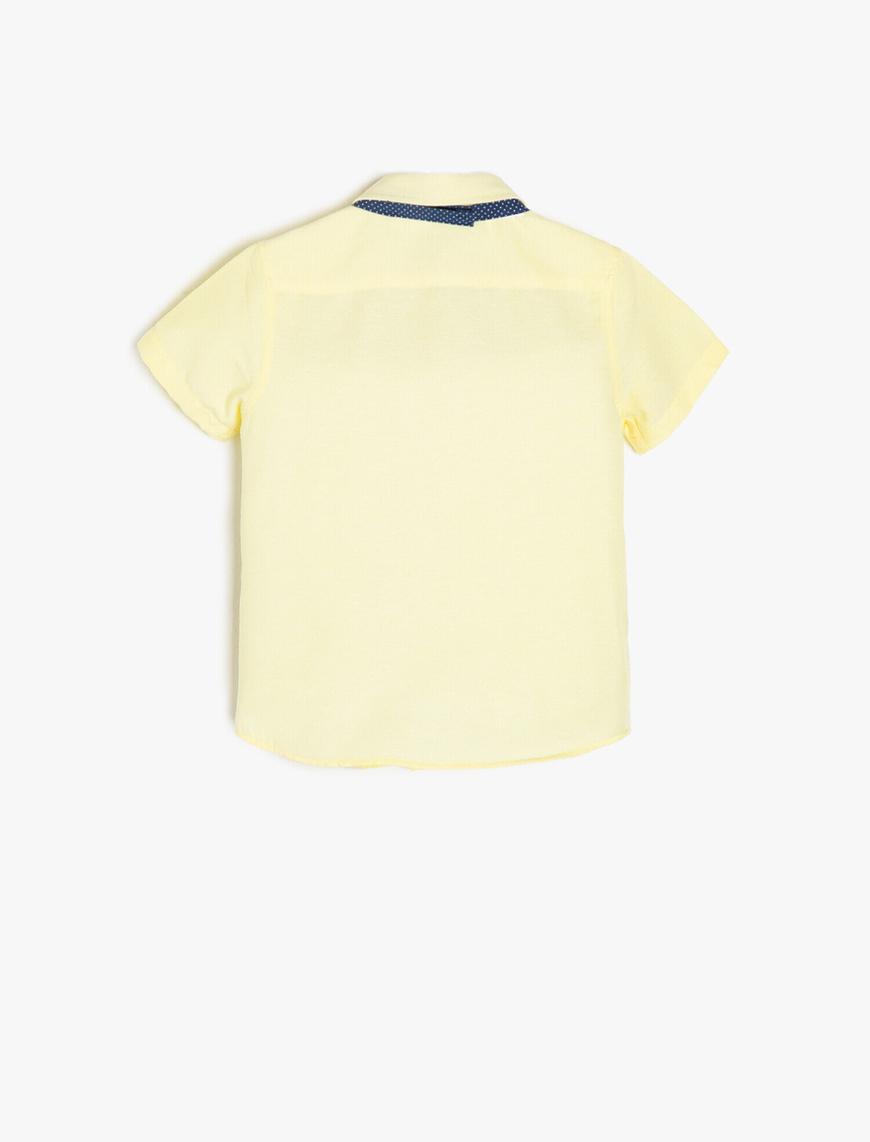  Erkek Çocuk Desenli Gömlek Cep Detaylı