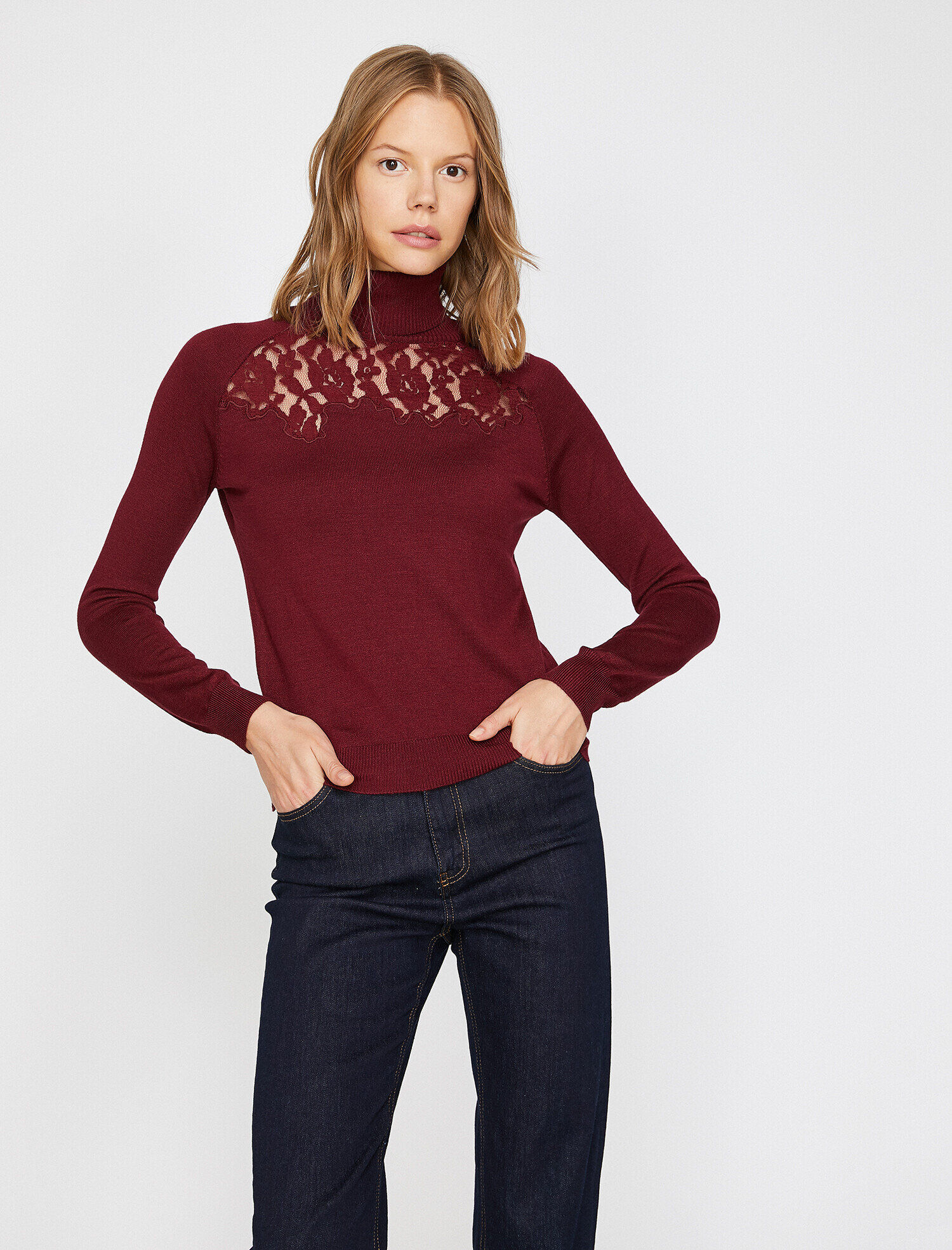   Düğme Detaylı Triko Kazak