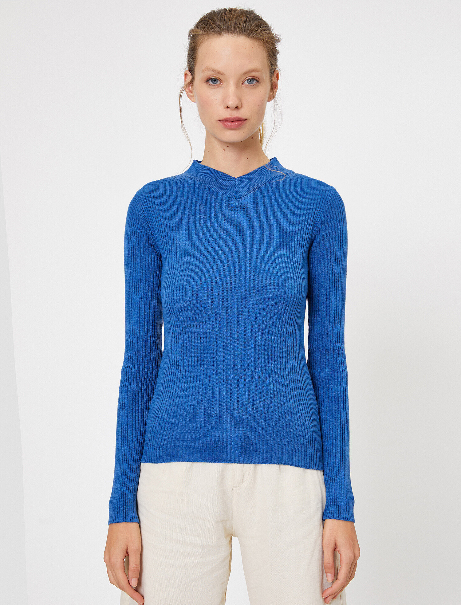   Yaka Detaylı Triko Kazak