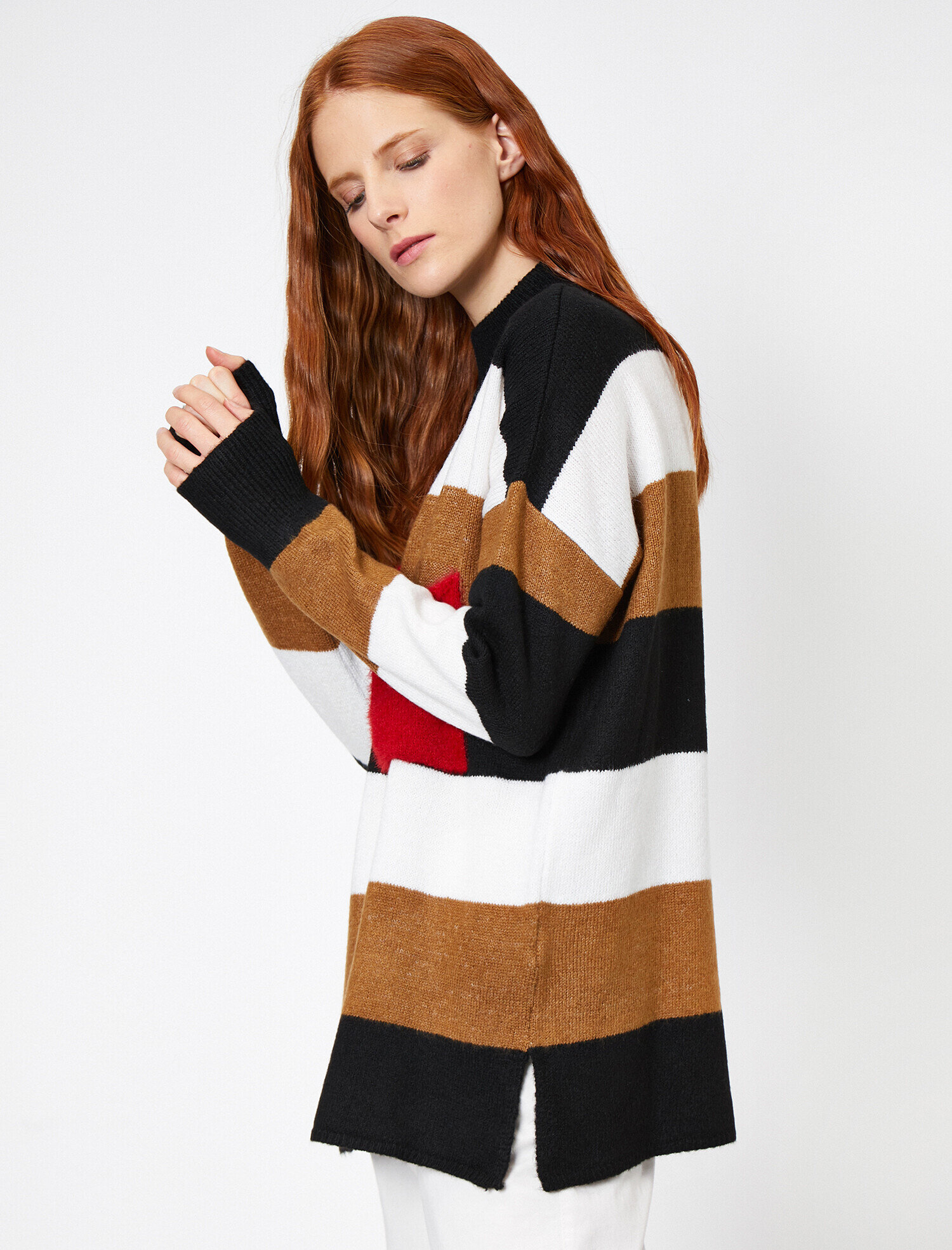   Çizgili Triko Kazak