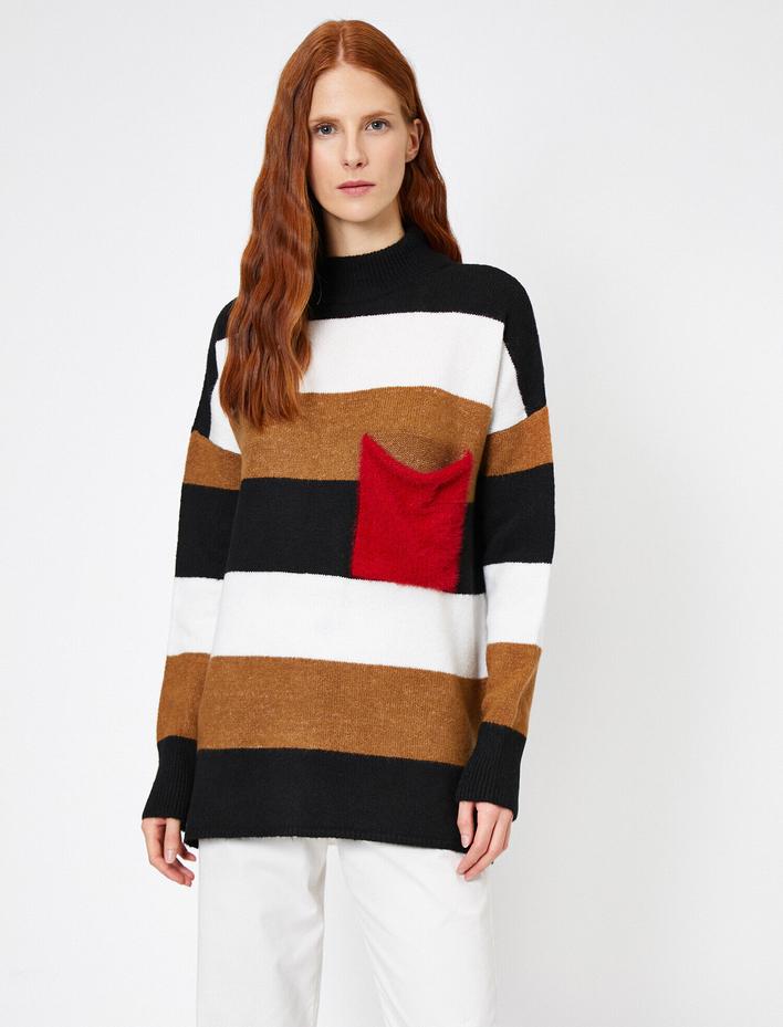  Çizgili Triko Kazak