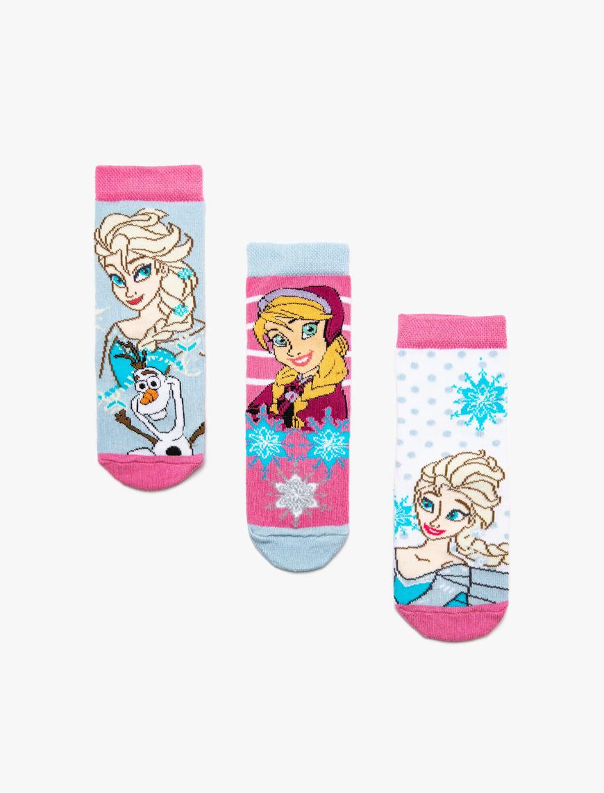  Kız Çocuk Frozen Lisanslı Baskılı Çorap