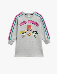 Power Puff Girls Lisanslı Yazılı Baskılı Elbise