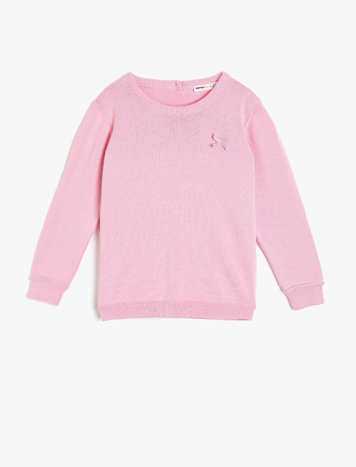 Kız Çocuk Triko Kazak İşlemeli