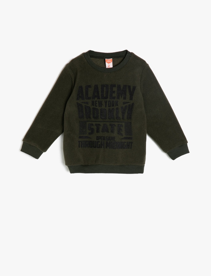 Erkek Bebek Yazılı Baskılı Sweatshirt