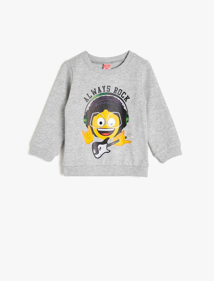 Erkek Bebek Baskılı Sweatshirt Uzun Kollu