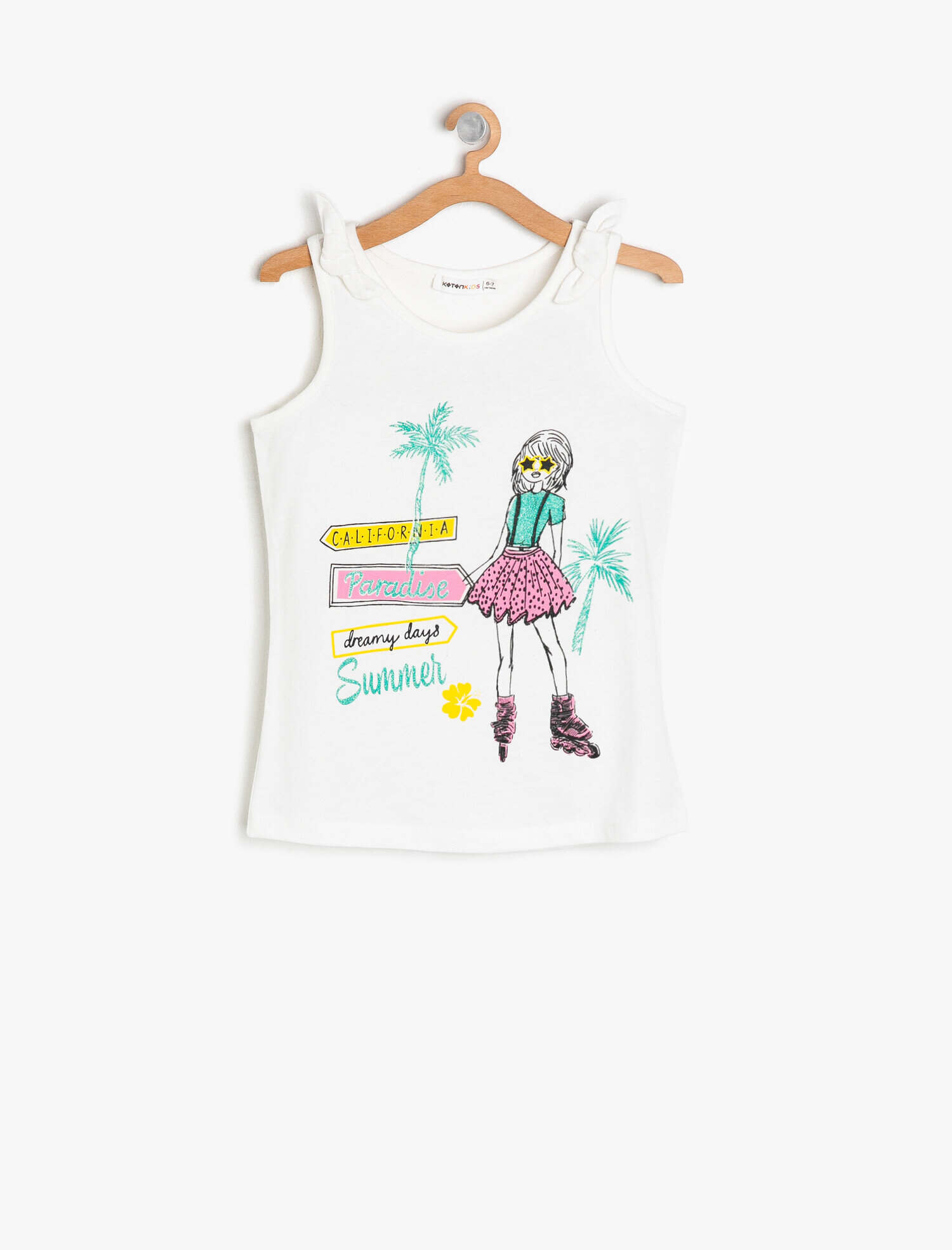  Kız Çocuk Yazılı Baskılı Atlet