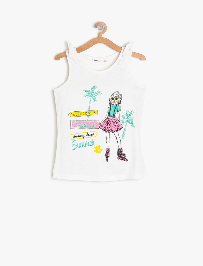 Kız Çocuk Yazılı Baskılı Atlet