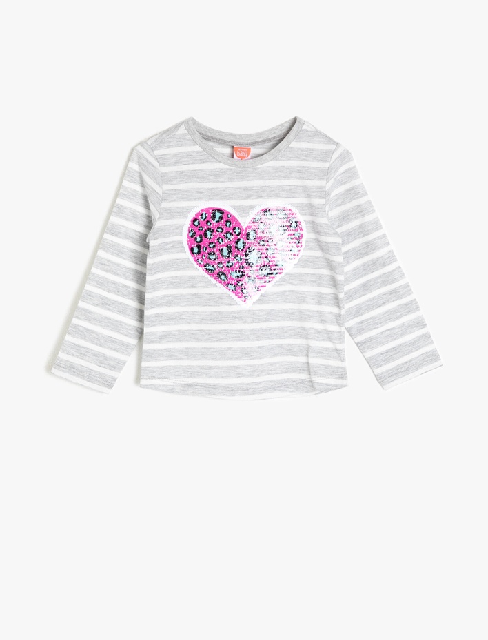 Kız Bebek Baskılı Tişört Uzun Kollu