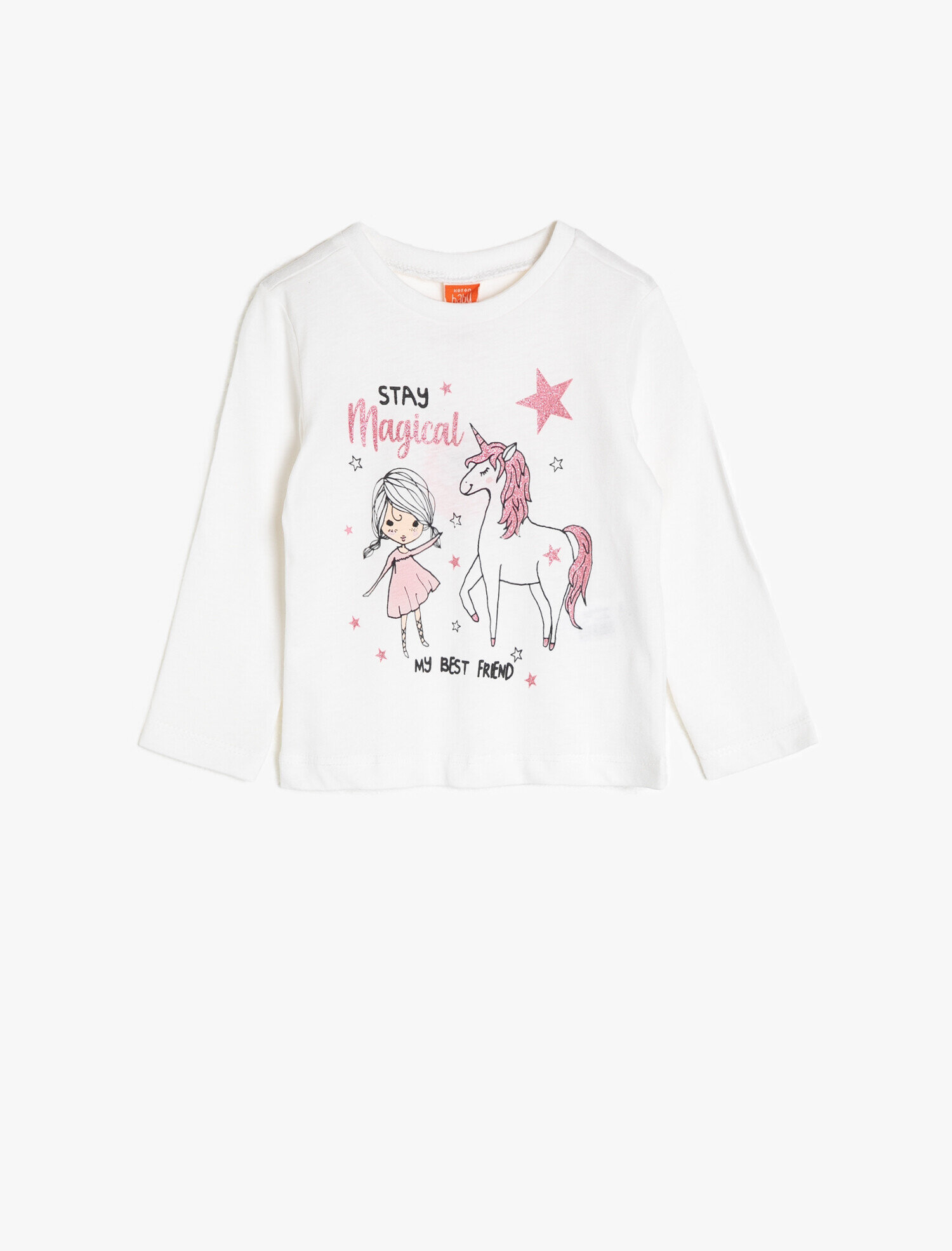  Kız Bebek Baskılı Tişört Uzun Kollu