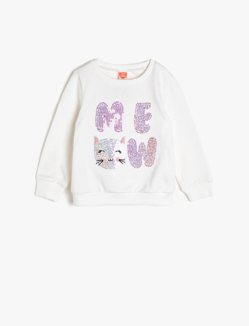 Kız Bebek Pul Detaylı Sweatshirt