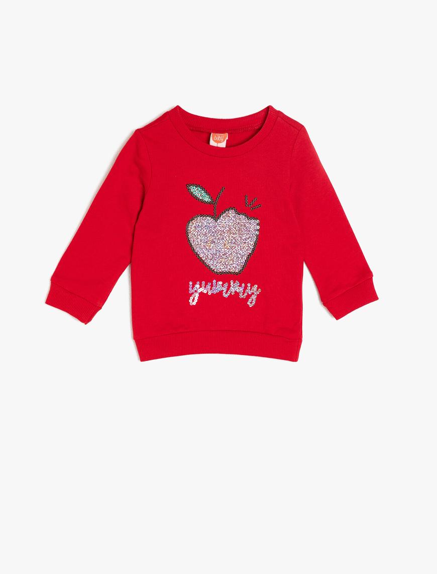  Kız Bebek Pul Detaylı Sweatshirt