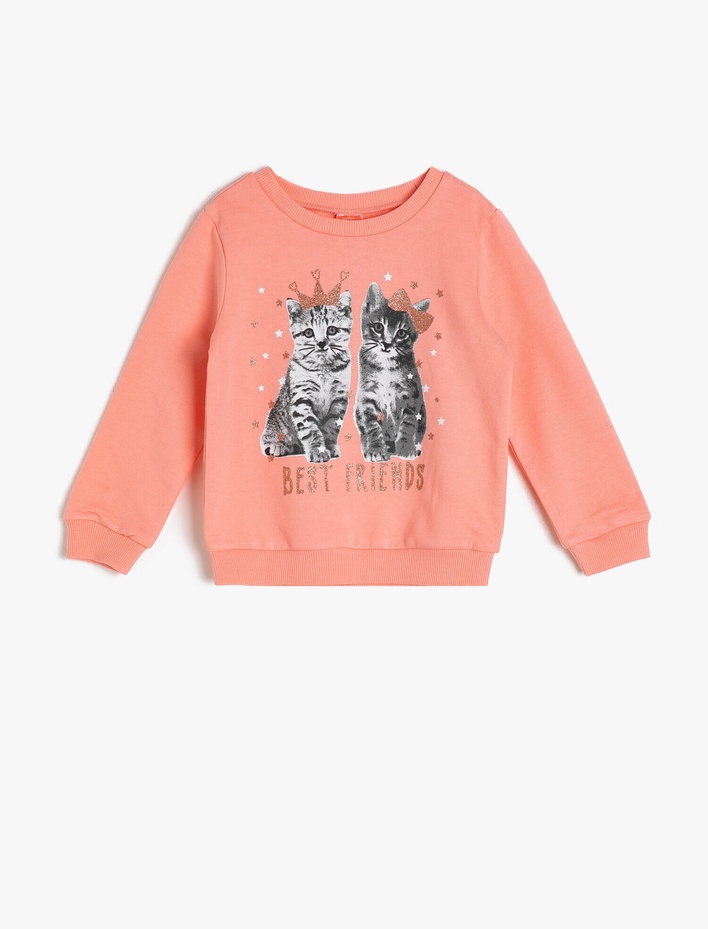 Kız Bebek Baskılı Sweatshirt Uzun Kollu