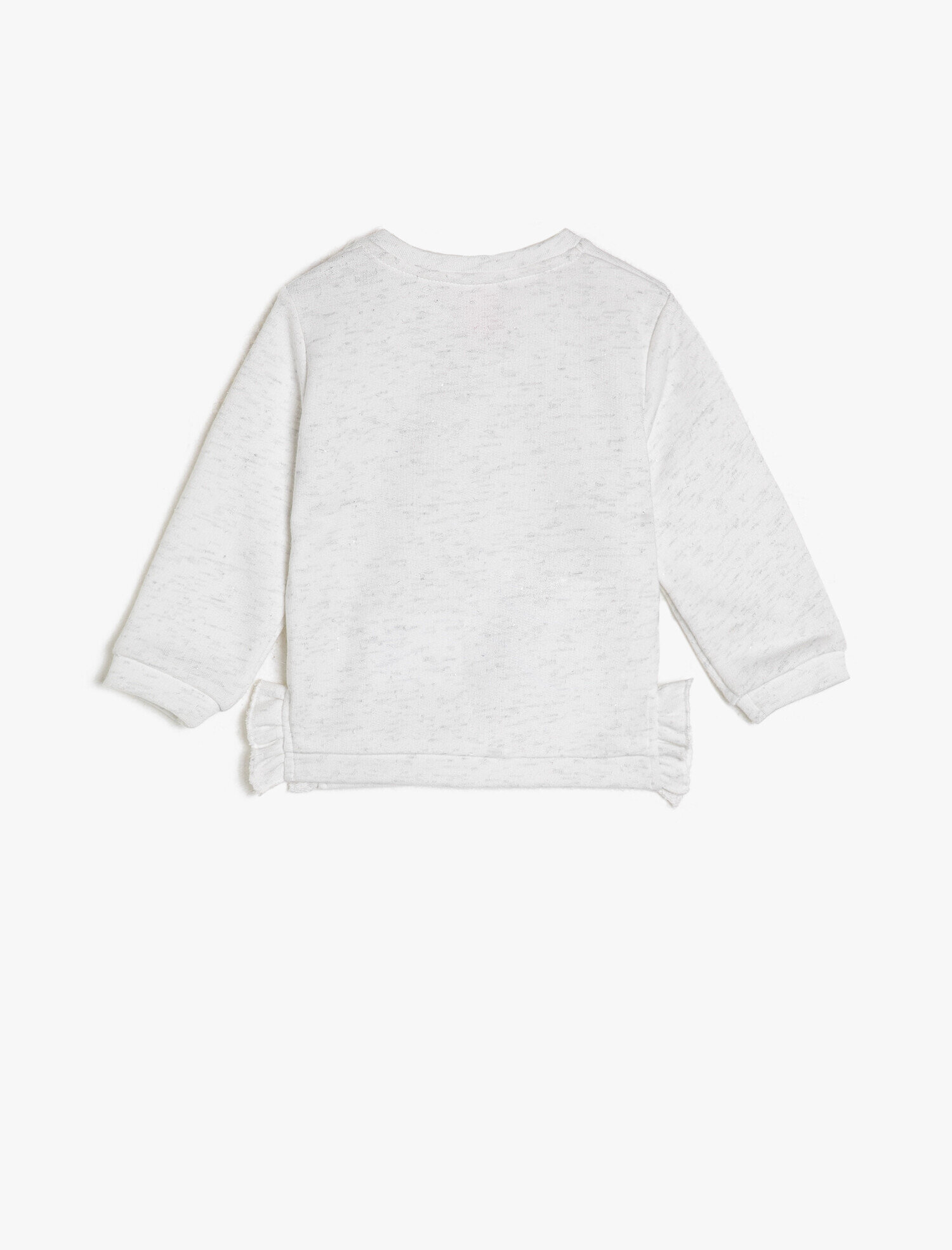  Kız Bebek Baskılı Bisiklet Yaka Uzun Kollu Sweatshirt