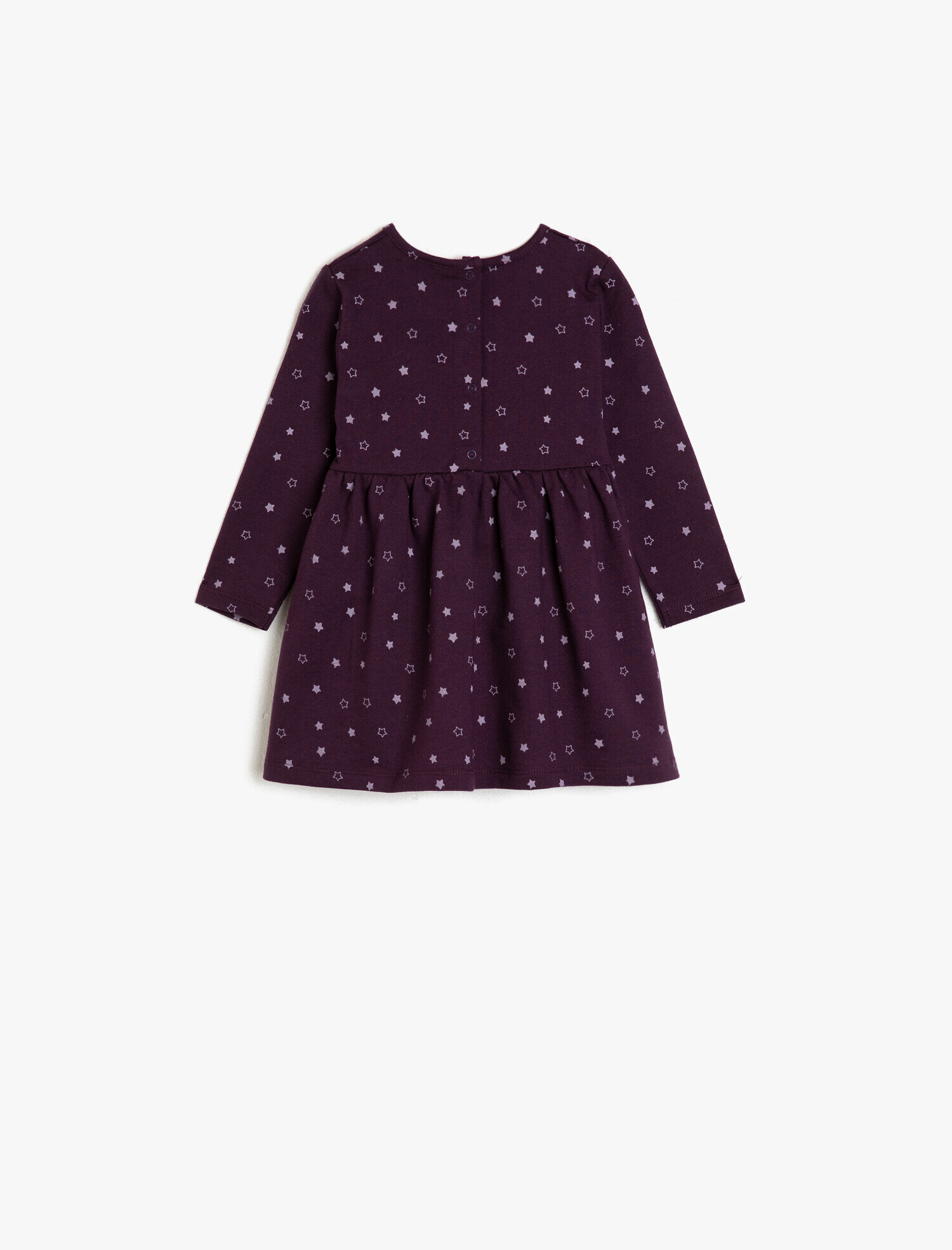  Kız Bebek Baskılı Elbise Uzun Kollu