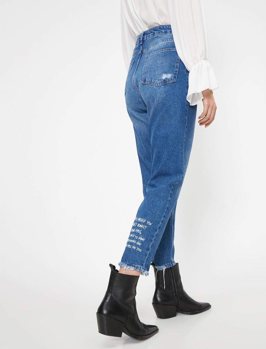   Letter Printed Jeans