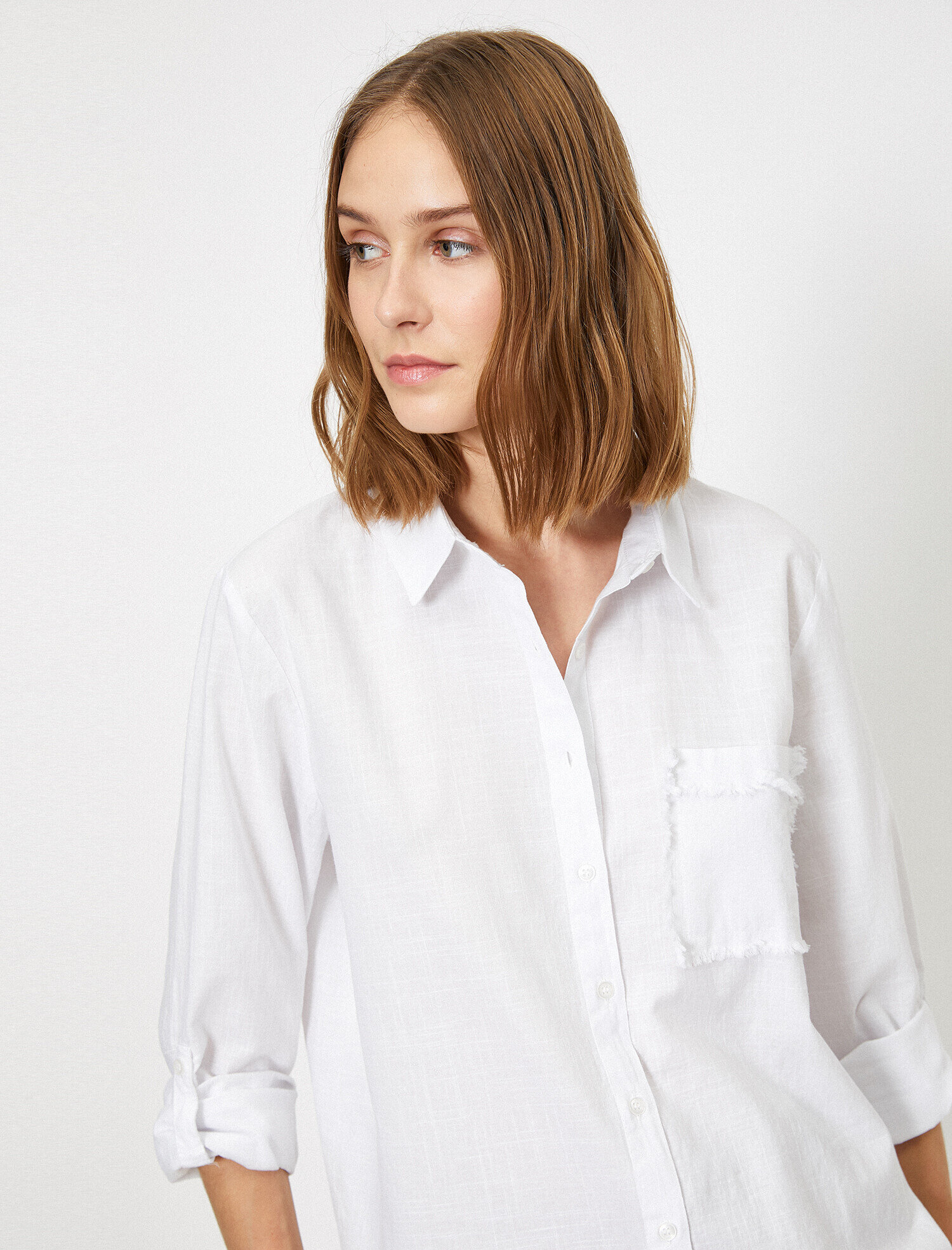   Cep Detaylı Püsküllü Uzun Kollu Gömlek