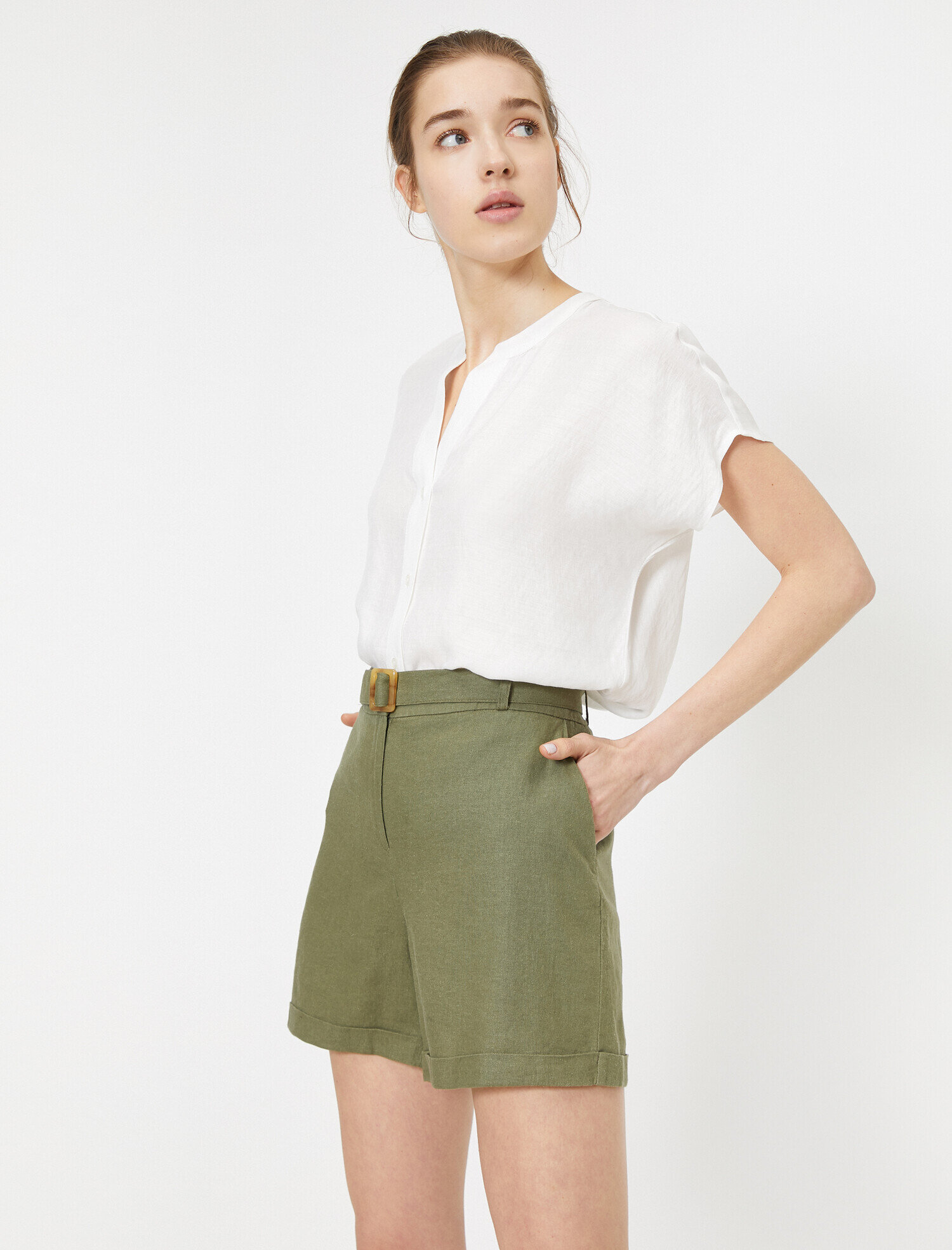   Rahat Kesim Keten Şort