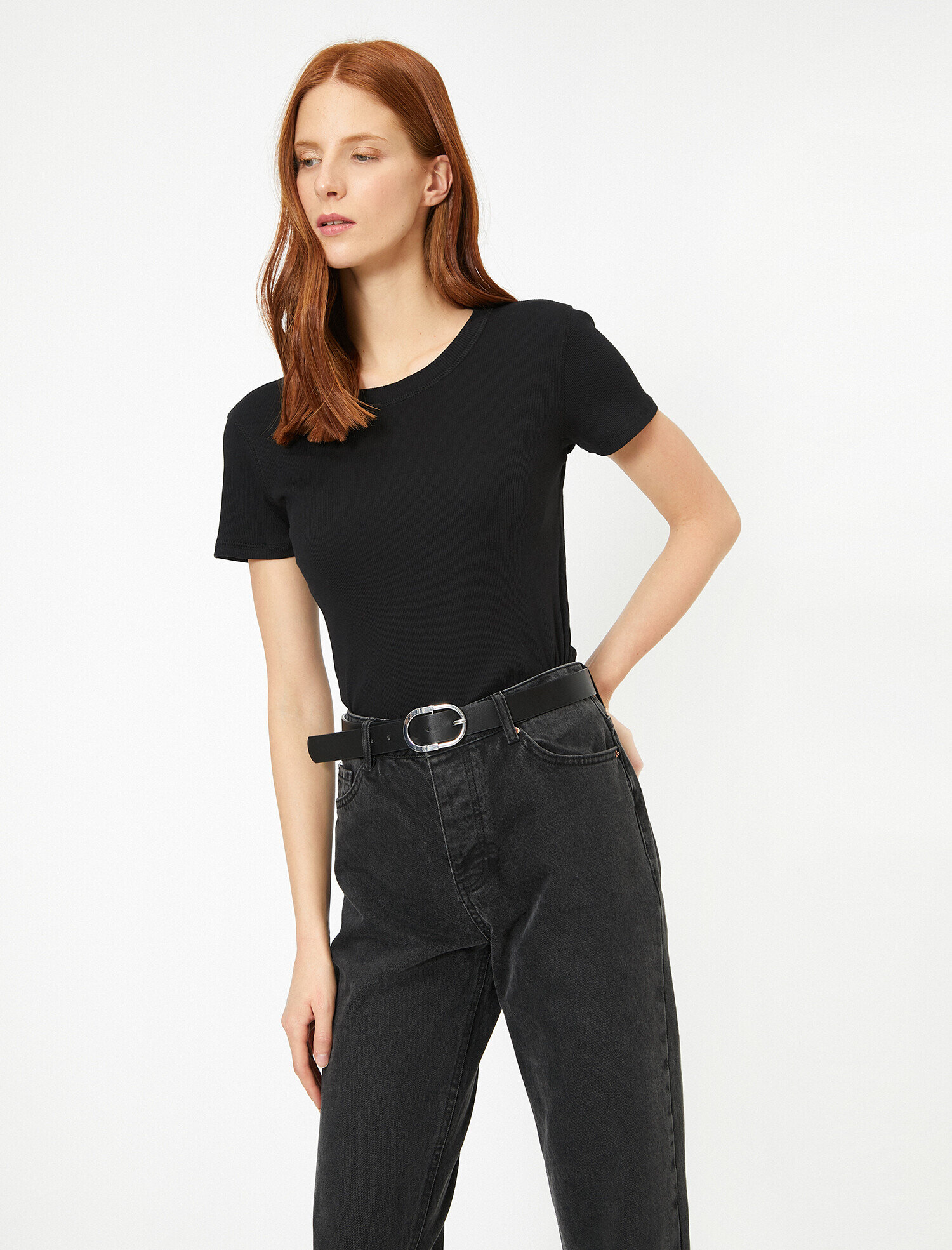   Bisiklet Yaka Dar Kesim Tişört