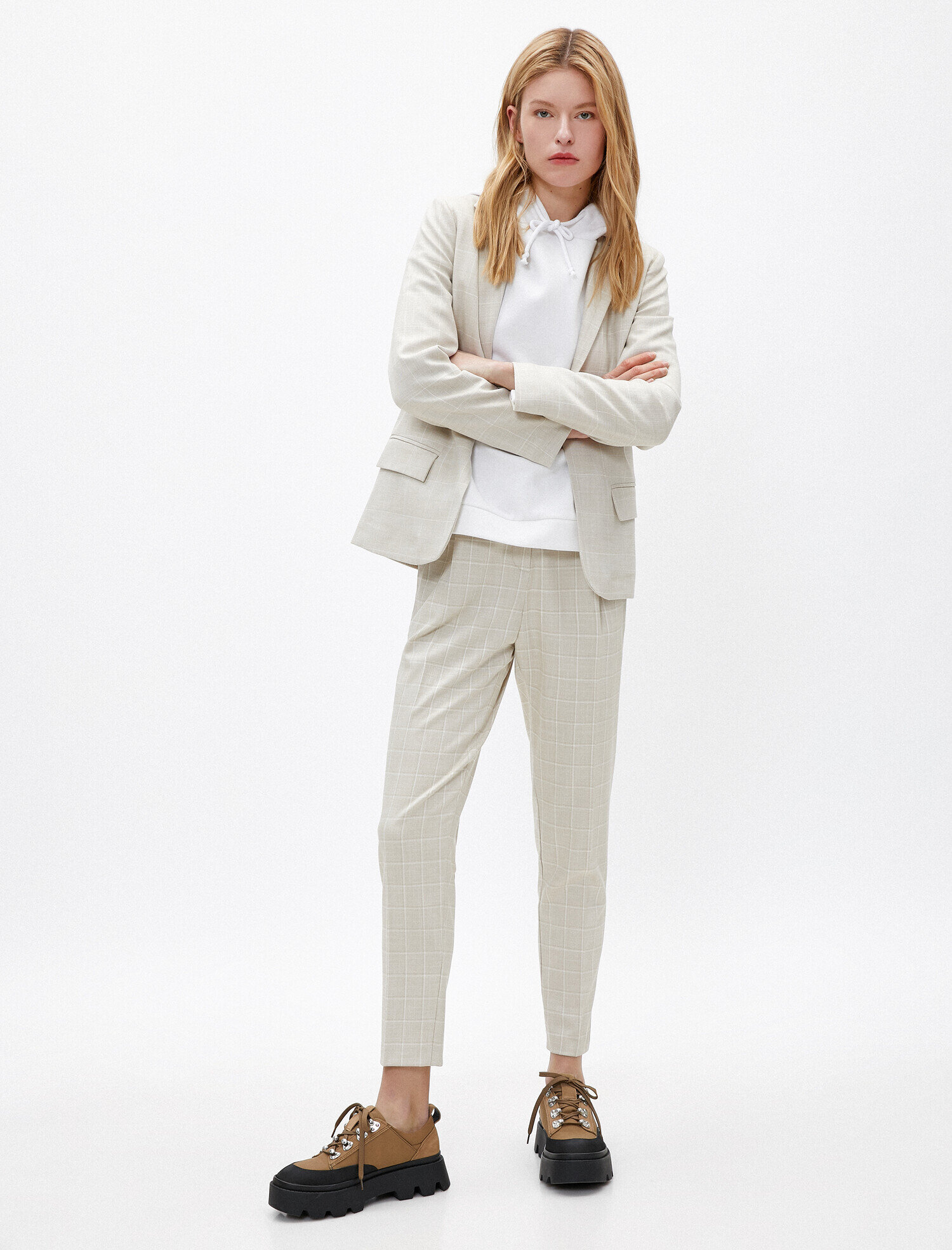   Kareli Pilili Havuç Pantolon