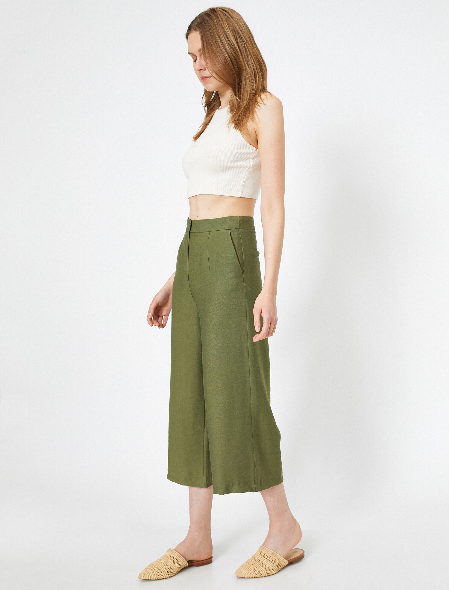   Normal Bel Kanvas Culotte Pantolon