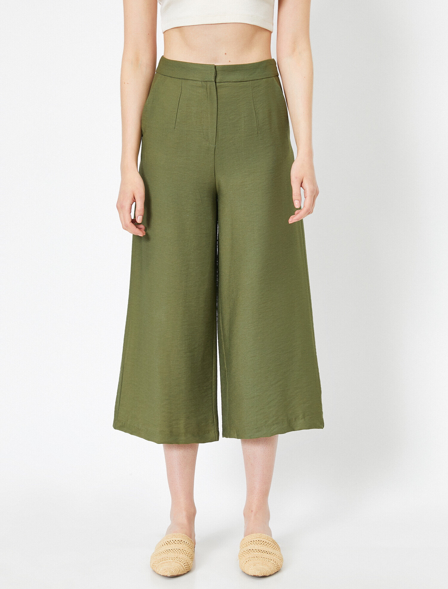   Normal Bel Kanvas Culotte Pantolon
