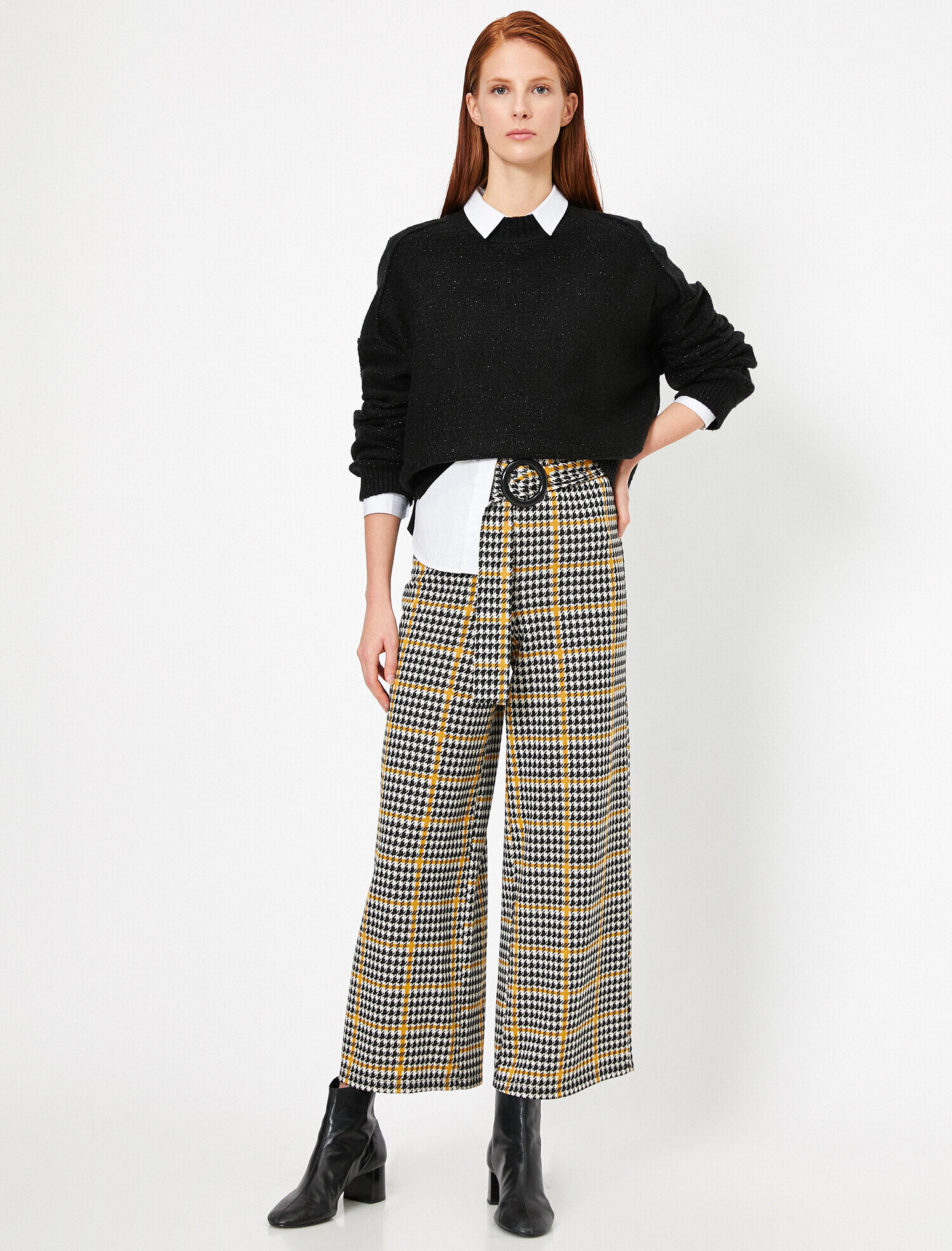   Kemer Detaylı Kısa Paça Pantolon