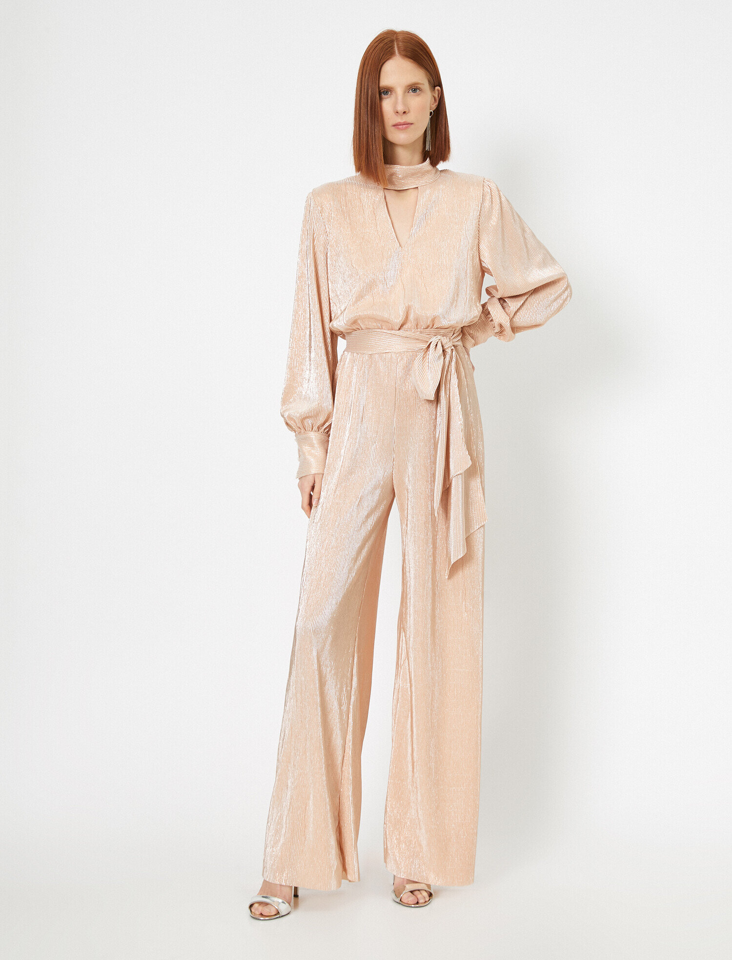   Abiye Tulum Pırıltılı Uzun Kollu Choker Yaka