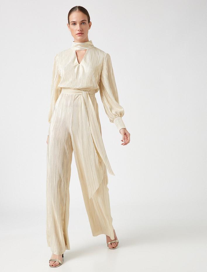  Abiye Tulum Pırıltılı Uzun Kollu Choker Yaka