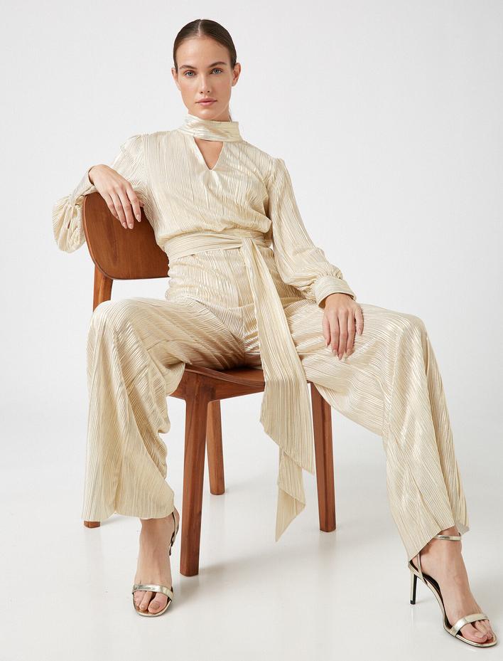  Abiye Tulum Pırıltılı Uzun Kollu Choker Yaka