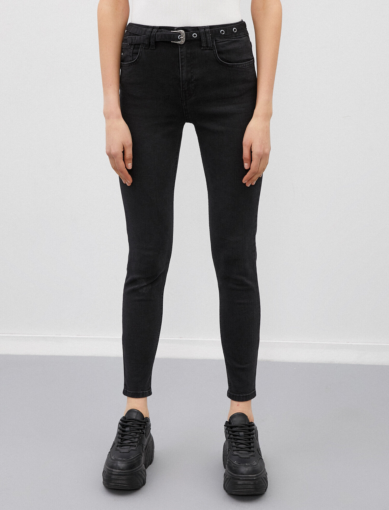 Skinny Dar Paça Kot Pantolon - Carmen Jean